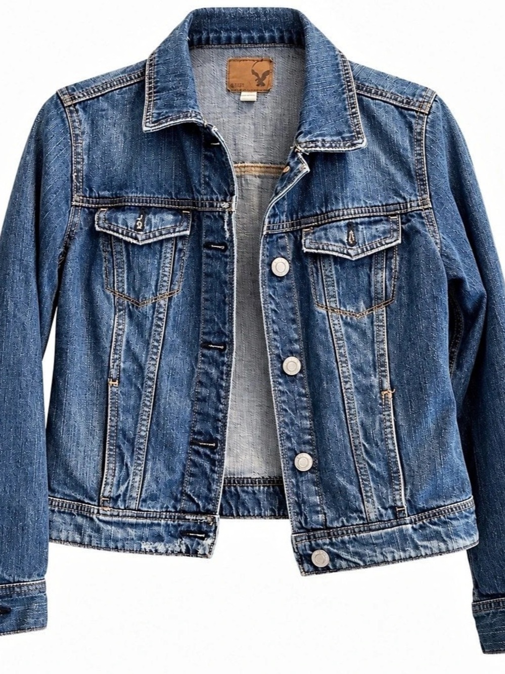 American Eagle Outfitters Classic Denim Jacket Women's Blue Size Medium